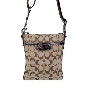 COACH Signature C Jacquard Canvas Crossbody Messenger Bag